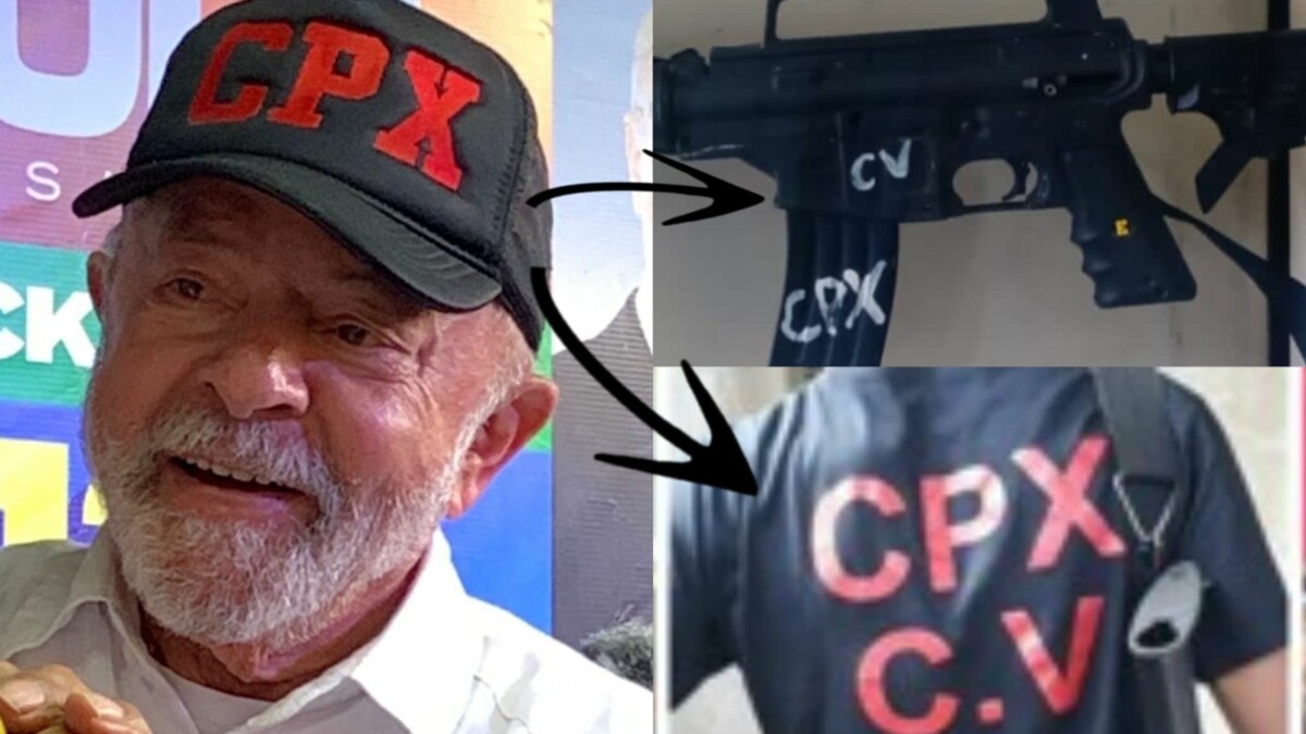 Lula usa boné com sigla ‘CPX’, que é usada pelo CV para marcar armamentos
