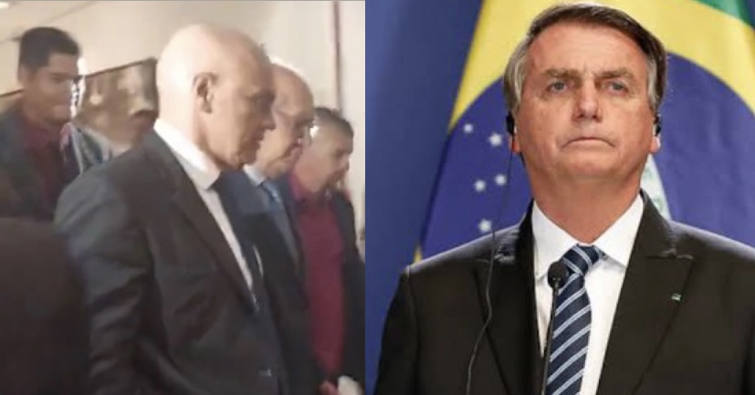 Alexandre de Moraes sai sério e cabisbaixo após reunião com Bolsonaro; veja