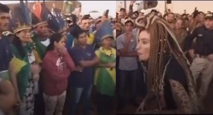 Manifestantes indígenas patriotas vaiam representante do MP que tentou lacrar; veja vídeo