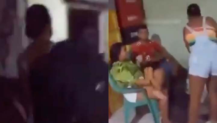Esposa joga mala do marido no bar após descobrir que ele tava pagando litrão pra novinha sedenta; veja vídeo