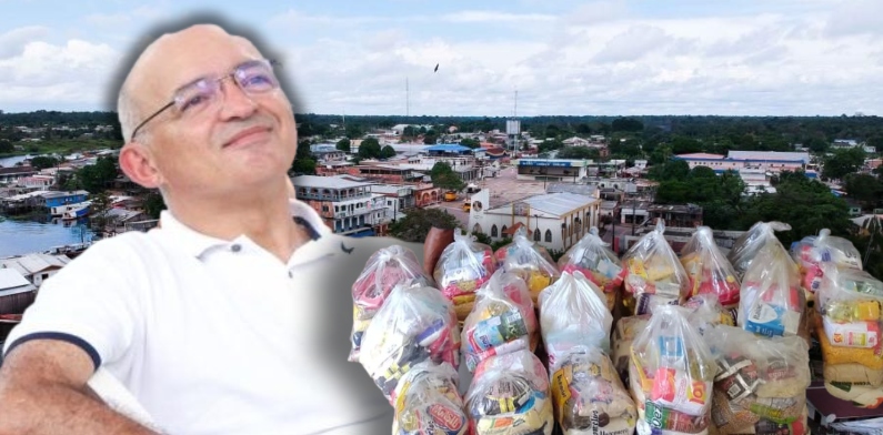 Prefeito de Manaquiri dispensa licitação e fecha contrato de R$ 1,9 milhão para compra de cestas básicas