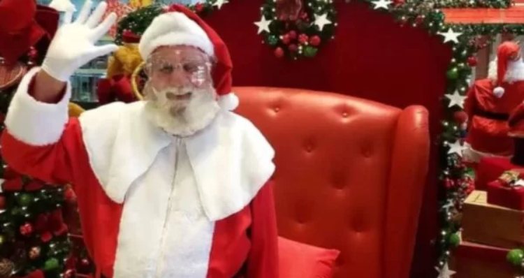 Papai Noel de shopping tem mal súbito enquanto recebia crianças e m0rre sentado em poltrona