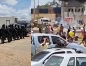 Tropa de choque usa gás lacrimogêneo e bala de borracha contra caminhoneiros; veja vídeo