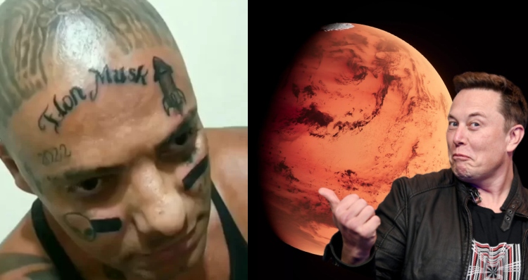 Influencer brasileiro tatua nome de Elon Musk e manda recado ao bilionário: “Me ajude a ir para Marte”; veja vídeo