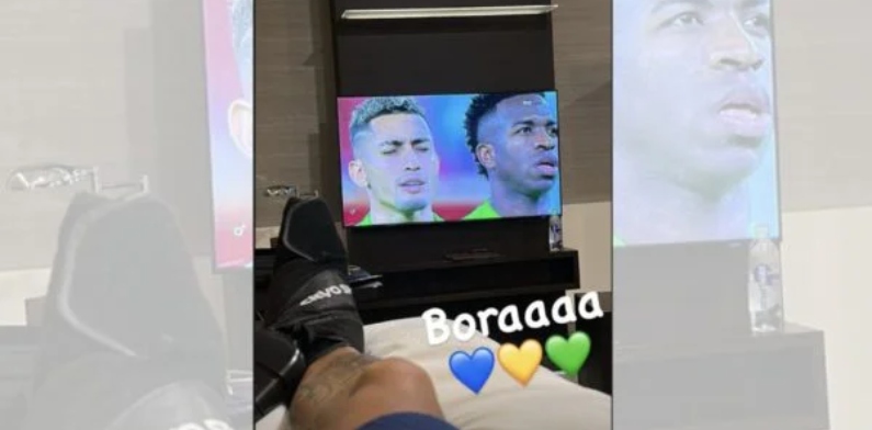 No hotel, Neymar posta mensagem de apoio à Seleção Brasileira: “Bora”