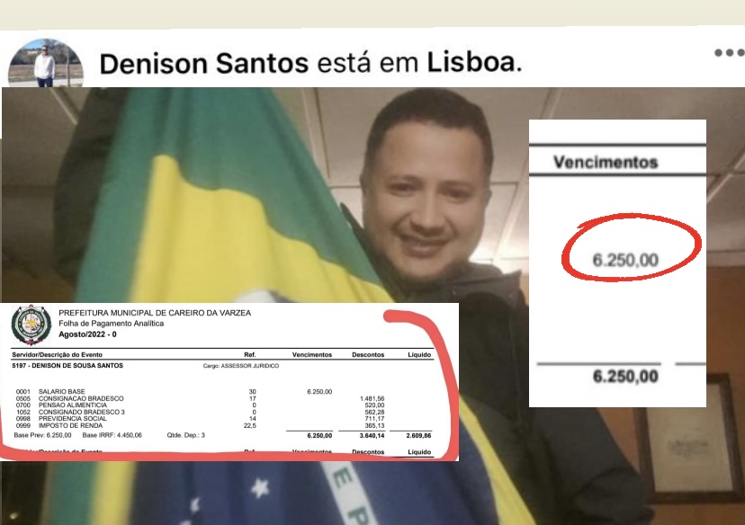 Bomba: funcionário ‘fantasma’ da Prefeitura de Careiro leva vida de luxo em Portugal bancado com dinheiro público