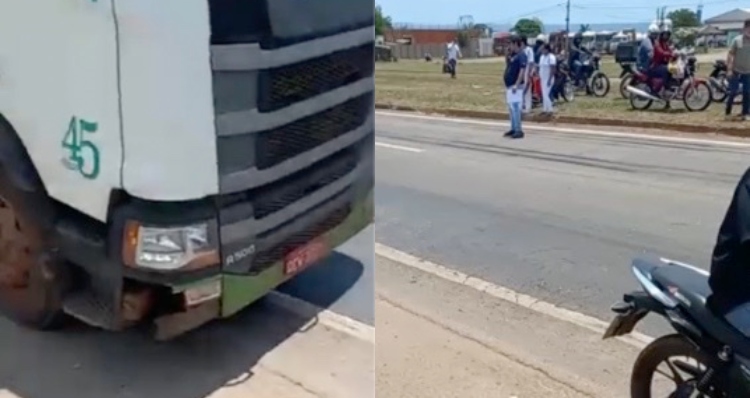 Tragédia: carreta atropela caminhoneiro que tentava atravessar BR-364; veja vídeo