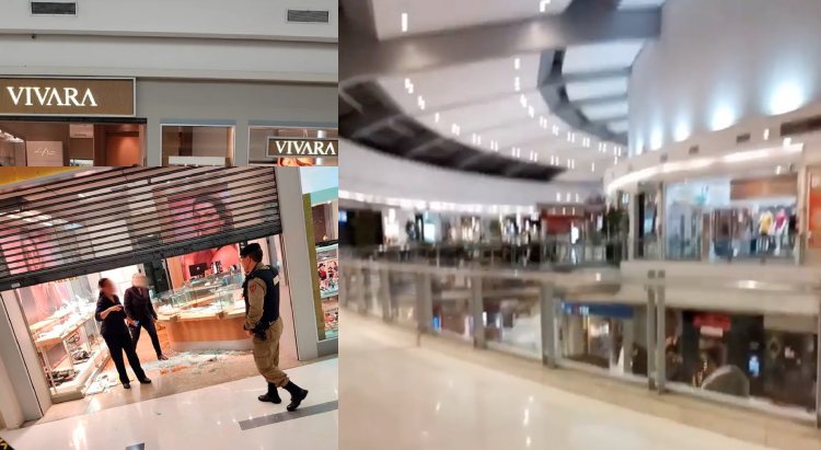 Pânico e tiroteio: joalheria Vivara é assaltada dentro de Shopping; veja vídeo