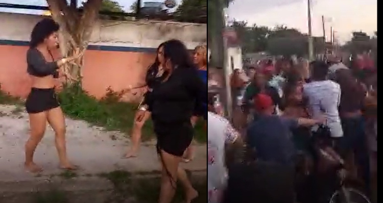 “Blindadas” ciumentas saem quebrando tudo durante “porradal” em Borba; veja vídeo