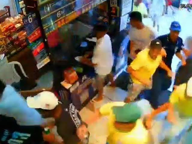 Grupo de vândalos fazem arrastão em uma padaria após jogo do Brasil, veja o vídeo