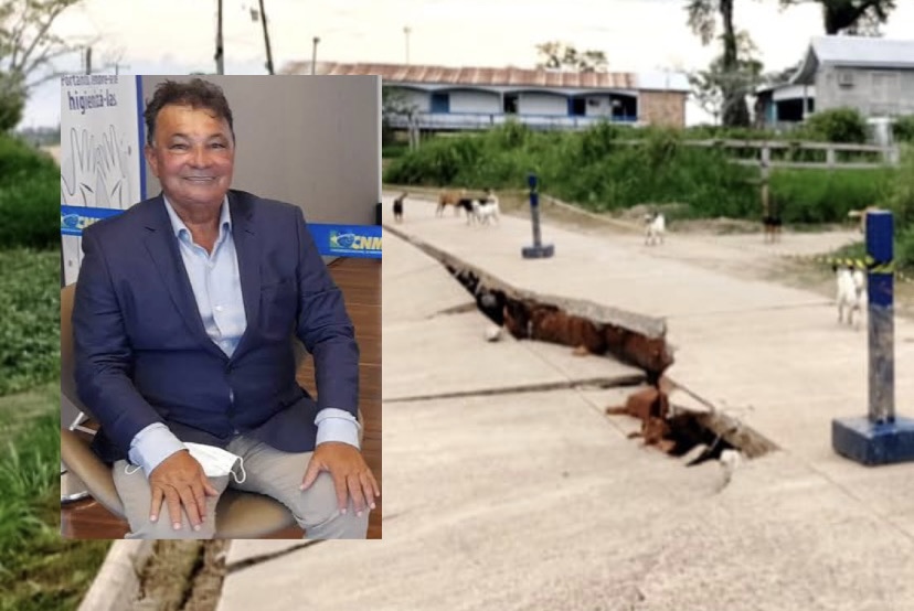 Prefeito de Careiro da Várzea abandona orla da cidade que corre risco de desabamento: ‘Ele não tá nem aí’, diz moradores