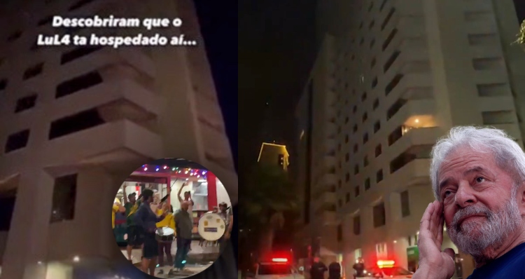 Após descobrirem onde Lula está hospedado, manifestantes deixam petista sem conseguir dormir; veja vídeo
