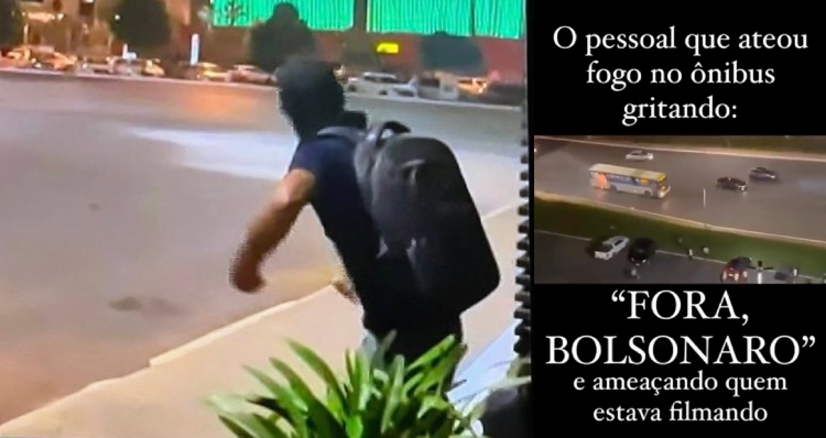 Black Blocks se passam por manifestantes patriotas e colocam fogo em ônibus; veja vídeo