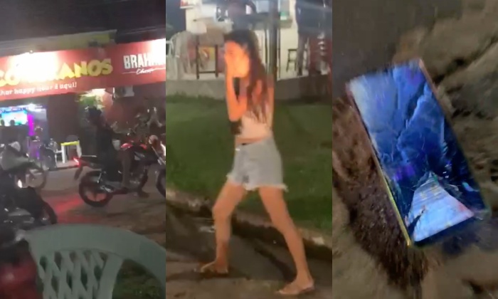 Em Presidente Figueiredo é assim: três nov1nhas disputam amor de jovem galã no meio da rua; veja vídeo