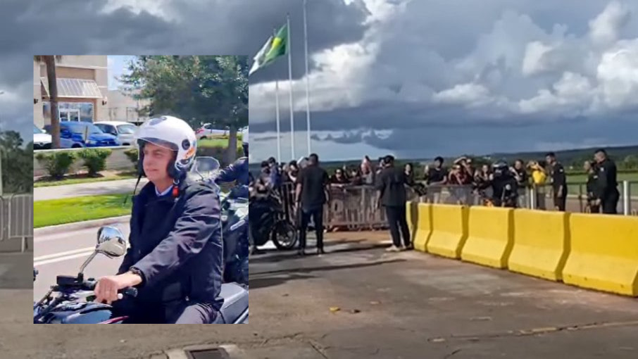 Na véspera de natal presidente Bolsonaro passeia de moto e fala com apoiadores