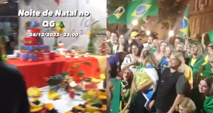 Patriotas comemoram Natal em frente aos QGs do exército em todo Brasil; veja vídeo