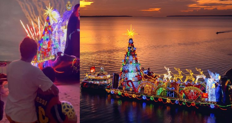 ‘Inesquecível’: ribeirinhos ficam emocionados com presépio em balsa flutuante no Amazonas