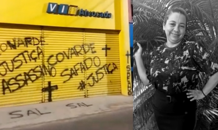 “Covarde é sal!”: moradores do Alvorada picham loja de empresário que m4tou trabalhadora; veja vídeo