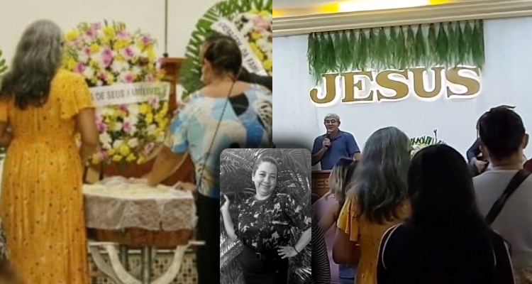 Despedida: familiares dão seu último adeus durante velório de pastora em Manaus
