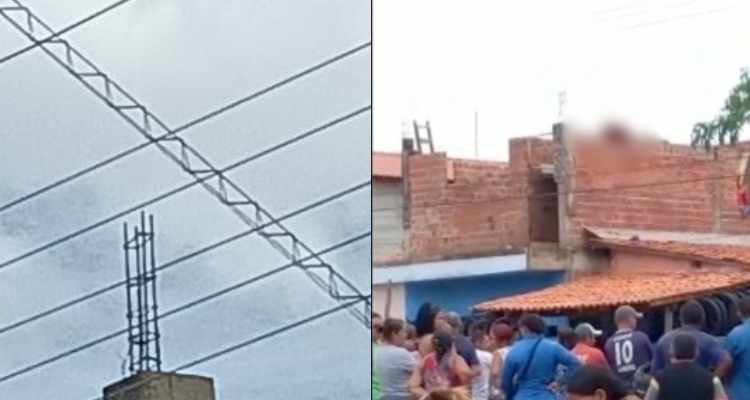 Pedreiro m0rre eletrocut4do após coluna de ferro tocar em fio de alta tensão; veja vídeo