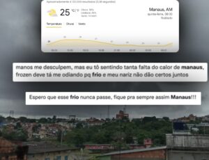 'Friozinho em Manaus' divide opniões: tem quem goste, tem quem odeie