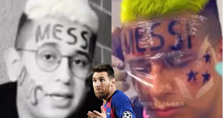 Torcedor que tatuou o nome de Messi na cara já está arrependido; veja vídeo