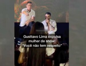 Gusttavo Lima expulsa fã que 'tacou' cerveja na cara dele durante show no Réveillon; veja vídeo