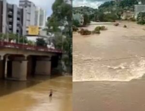 'Prenda-me se for capaz': assaltante se joga em rio para fugir da polícia; veja vídeo