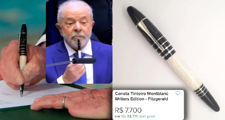 Caneta idêntica a que Lula usou na posse custa mais de R$ 7 mil