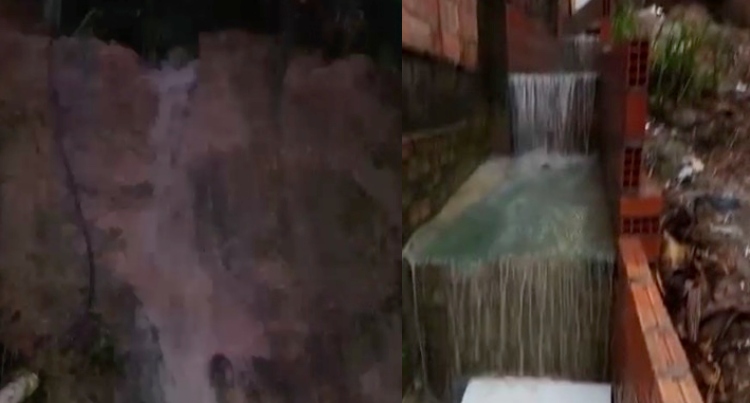 Temporal gera risco de desabamento no bairro Alfredo Nascimento; veja vídeo