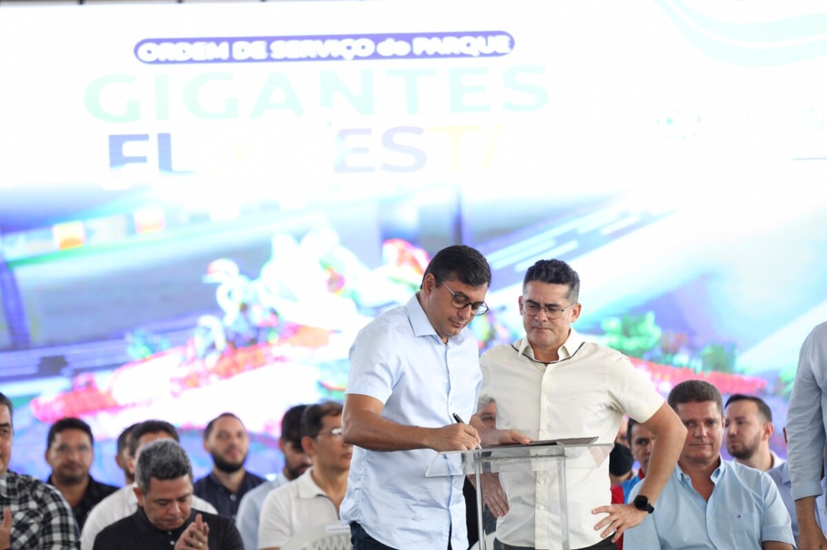Wilson Lima e David Almeida assinam ordem de serviço para construção do Parque Gigantes da Floresta