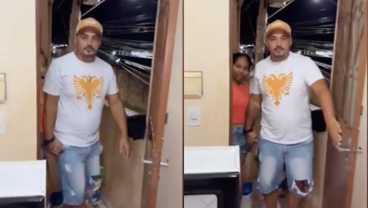 Mulher que foi expulsa de casa leva amante para falar com marido em Manaus; veja vídeo