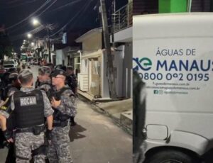 Criminosos roubam carro da Águas de Manaus, fazem funcionários reféns e ainda tentam assaltar moradores