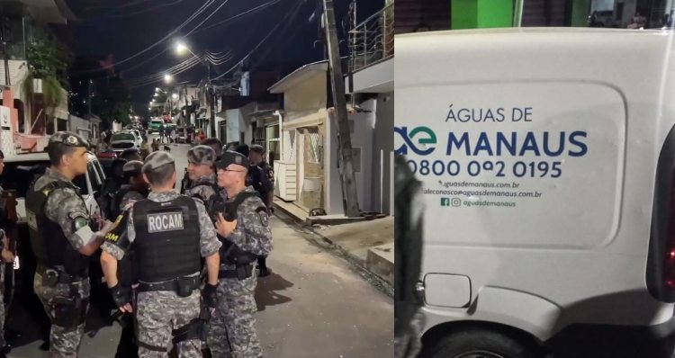 Criminosos roubam carro da Águas de Manaus, fazem funcionários reféns e ainda tentam assaltar moradores