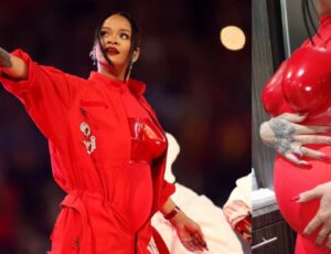 Fãs descobrem que Rihanna está grávida pelos bastidores do Super Bowl