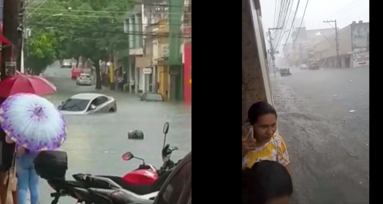 Caos: temporal em Manaus deixa carros submersos e pessoas ilhadas; veja vídeos