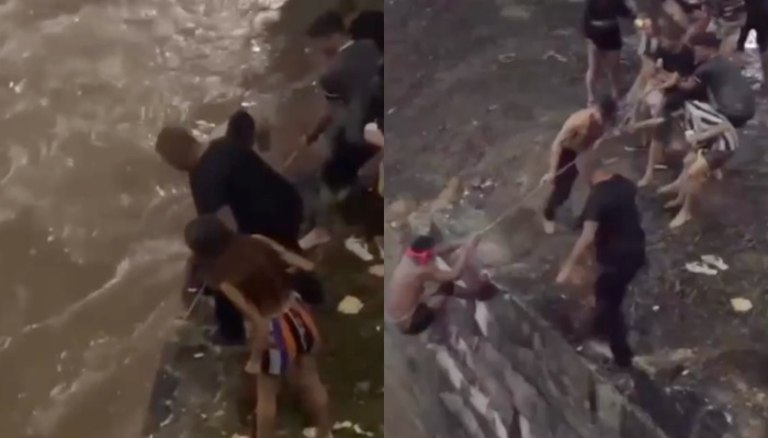 Rolê aleatório: foliões resgatam jovem que resolveu nadar em igarapé após o Bloco das Piranhas; veja vídeo
