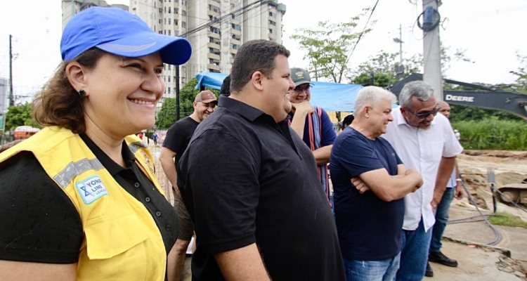 Prefeita em exercício, Yomara Lins vistoria reaterro na avenida Djalma Batista e obra chega à fase final