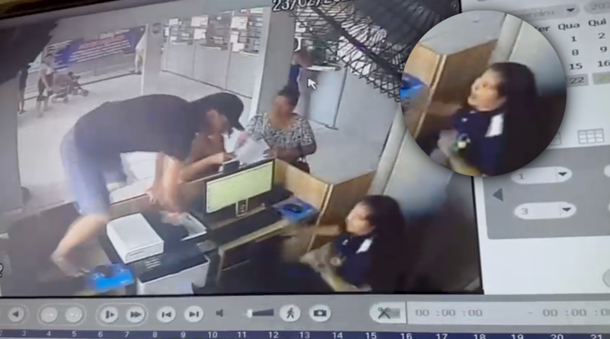 Urgente: veja o momento que bandido endemoniado invade loteria e faz trabalhadora de refém em Manaus