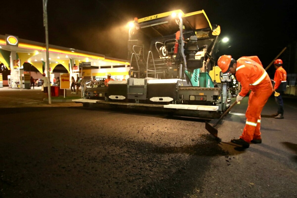 Prefeitura de Manaus finaliza recapeamento de trecho da av. Djalma Batista na madrugada desta sexta-feira (24)