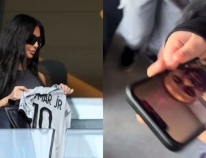 Kim Kardashian faz videochamada com Neymar durante jogo do PSG