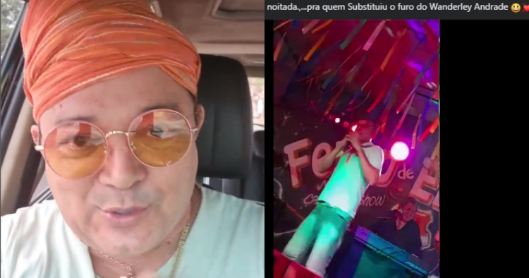 Após Wanderley Andrade “furar” evento, fã sobe no palco e dá show; veja vídeo