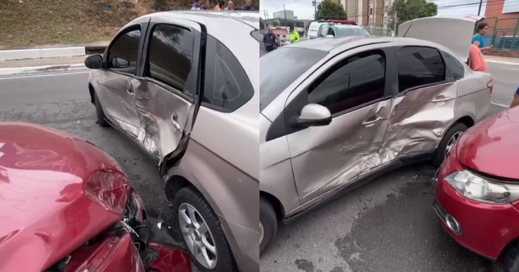 Grave acidente no bairro Japiim deixa carros destruídos e pessoas feridas; veja vídeo