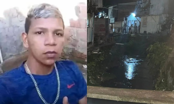 Jovem tenta fugir da morte mas acaba metralhado dentro de igarapé na Compensa; veja