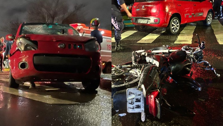 Grave colisão entre carro e moto causa transtorno na Av das Torres, em Manaus; veja vídeos