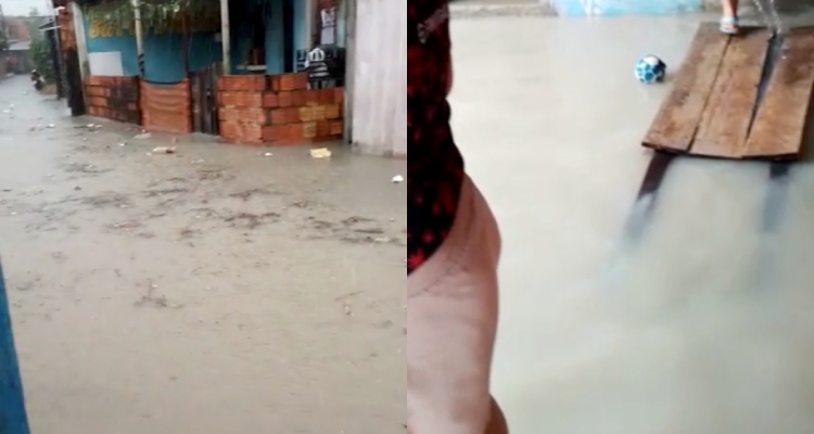 Comunidade no bairro Cidade de Deus sofre com alagamentos após chuva; veja vídeo