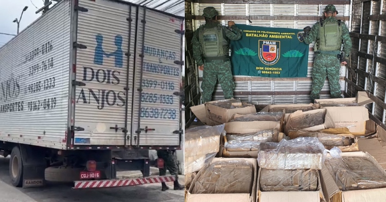 Caminhão de mudanças transportava mais de 1,5 toneladas de cocaína pelas ruas de Manaus; veja vídeo