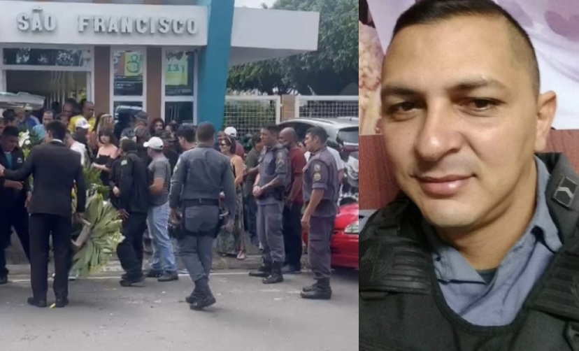 Familiares e colegas de farda se despedem do policial assassinad0 em festa no Tarumã; veja