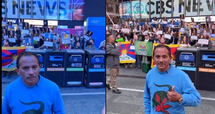 “Rolê aleatório”: ‘Caneta Azul’ aparece em protesto contra Dalai Lama nos EUA; veja vídeo