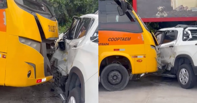 URGENTE: grave colisão entre ‘Amarelinho’ e carro na Zona Leste de Manaus; veja vídeos